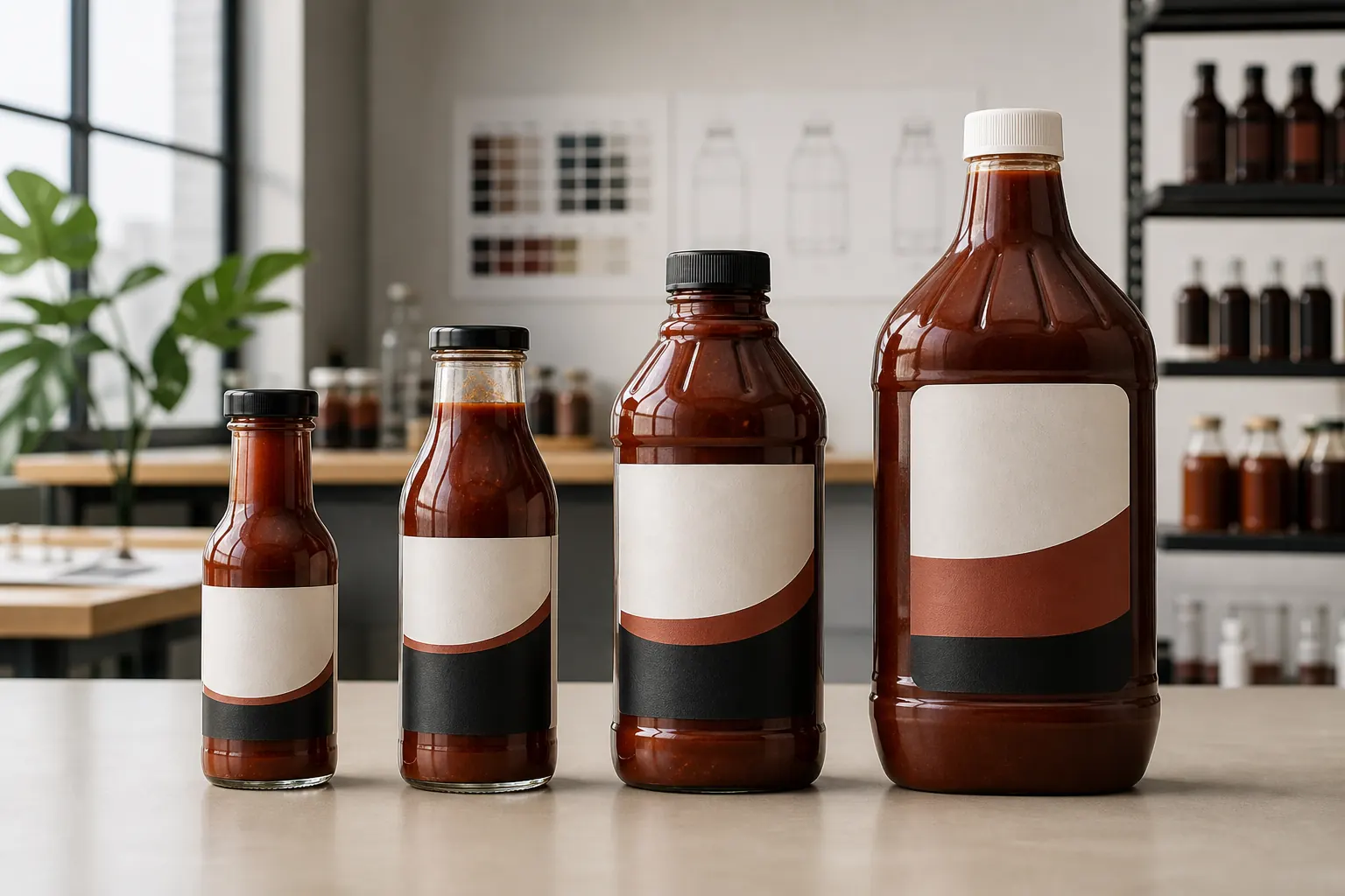 8 oz 12 oz 16 oz and 32 oz BBQ sauce bottle formats for retail and foodservice planning