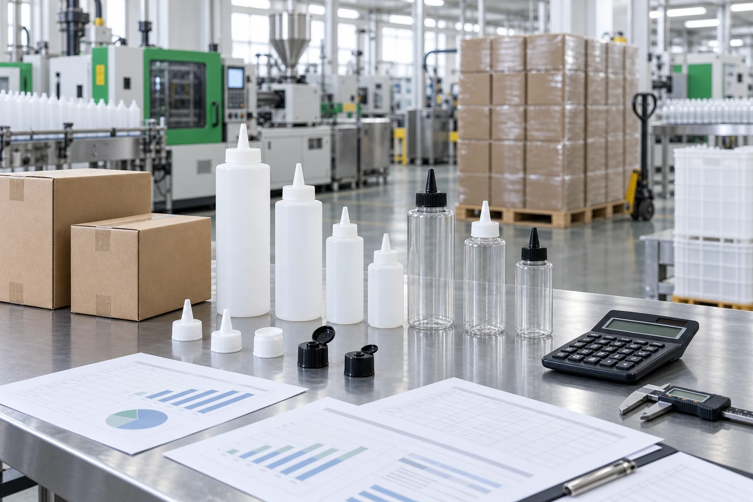 Wholesale squeeze bottle cost calculation with bottles cartons calculator and export pallet